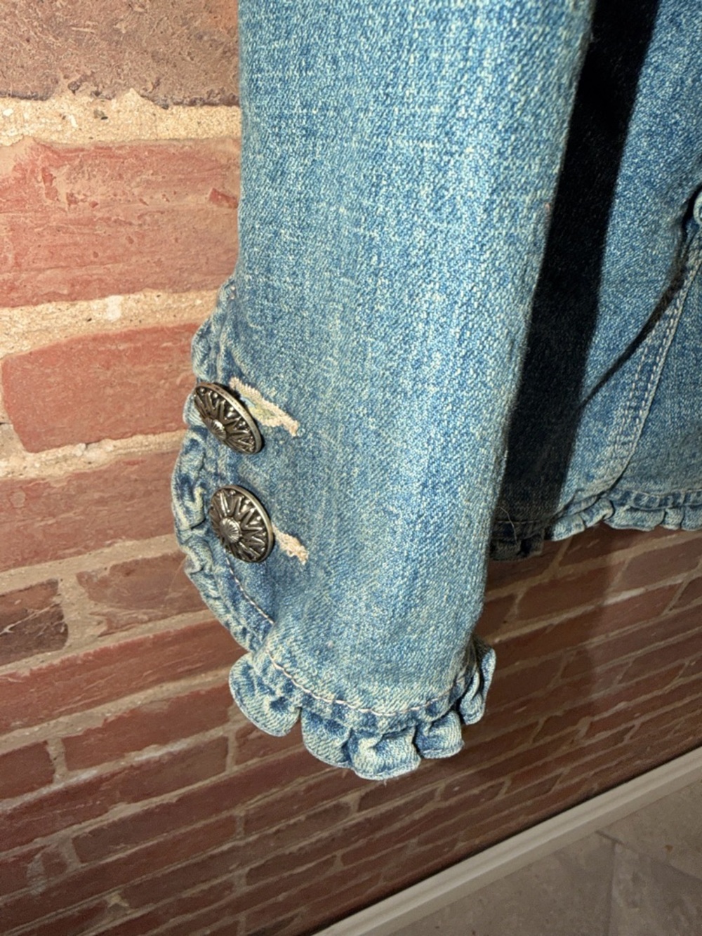 Westport Blue Ruffle-Trim Denim Jacket - Picture 7 of 12